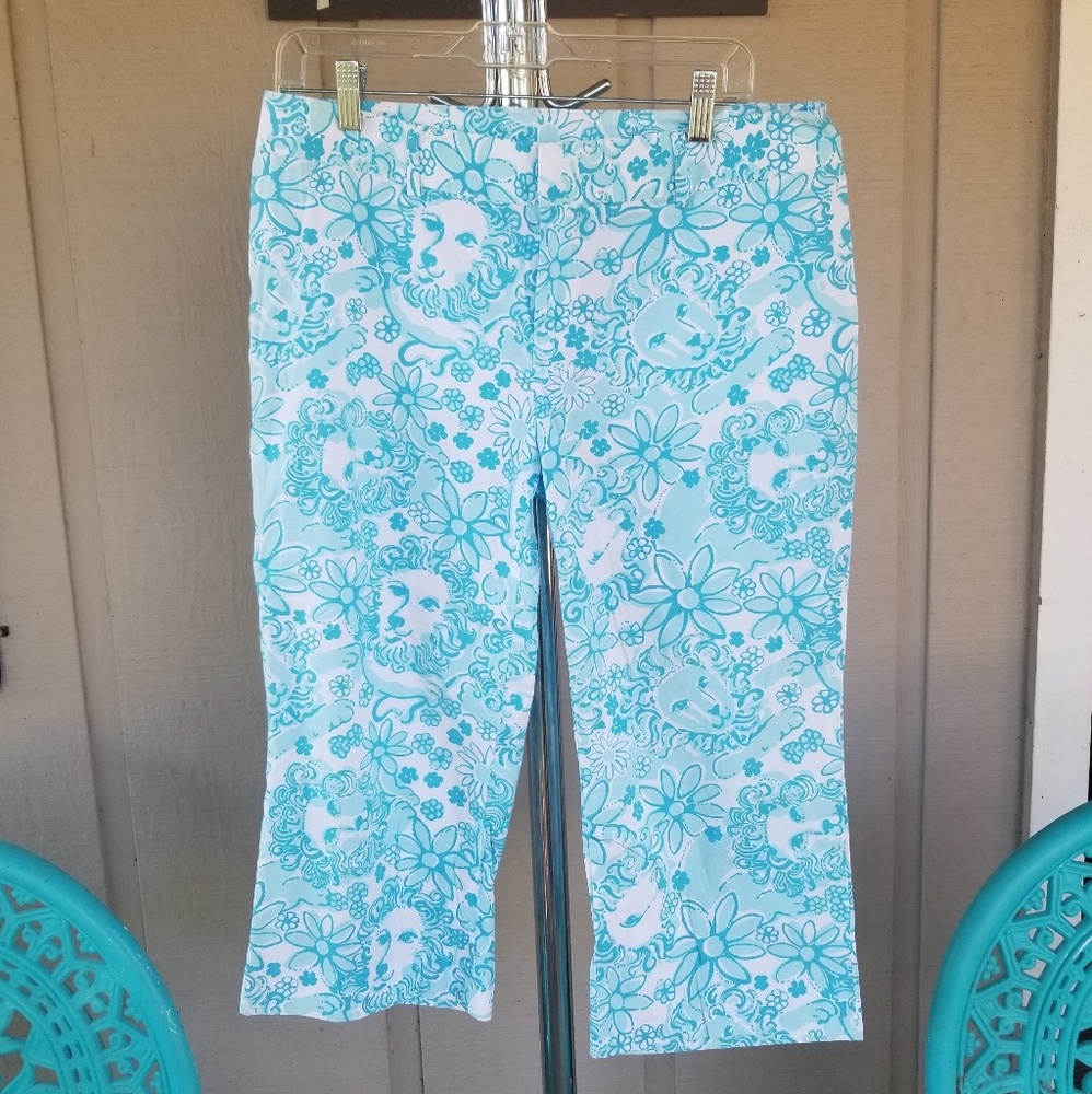 Women’s Teal Floral Cropped Pants
